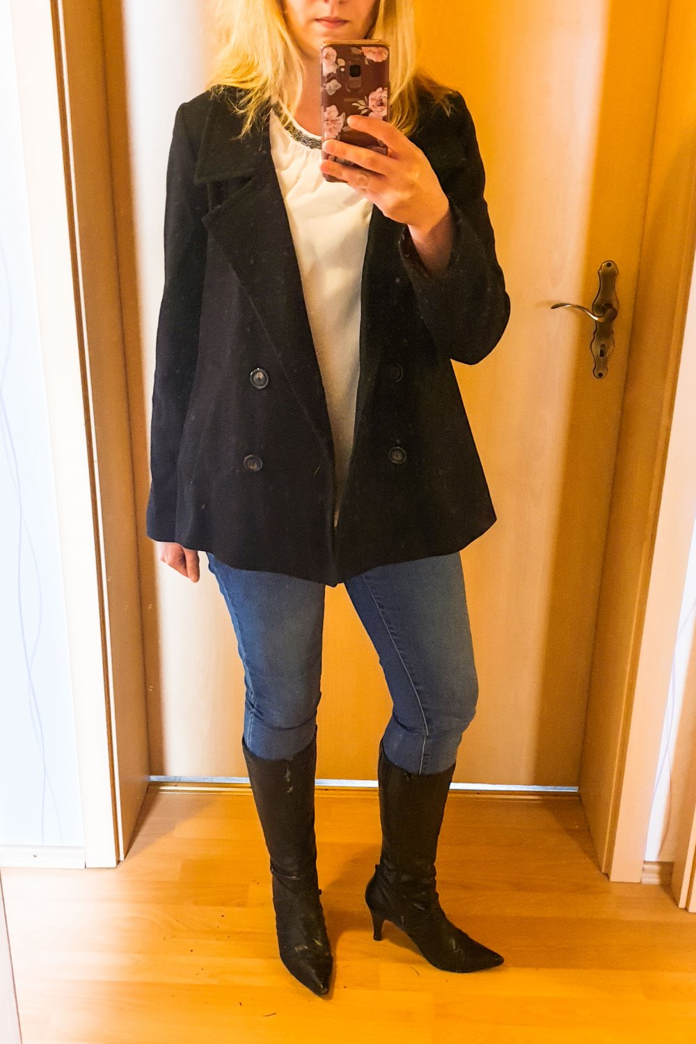 NAF NAF Damen Jacke Herbst schwarz Gr. 38