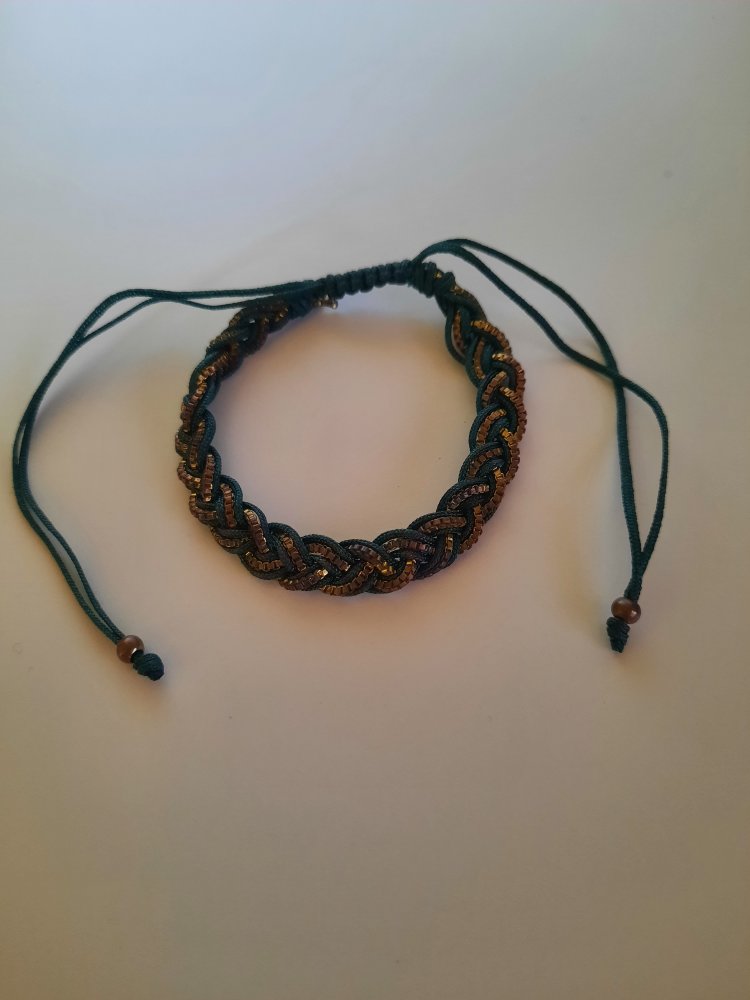 Fußband, Armband grün gold