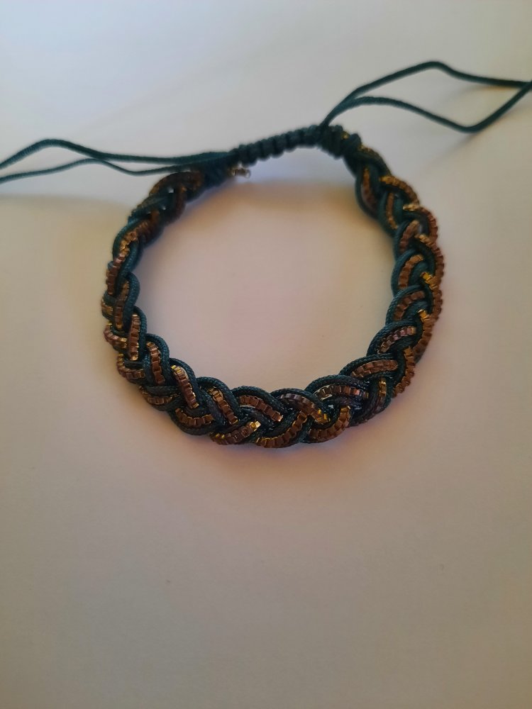 Fußband, Armband grün gold