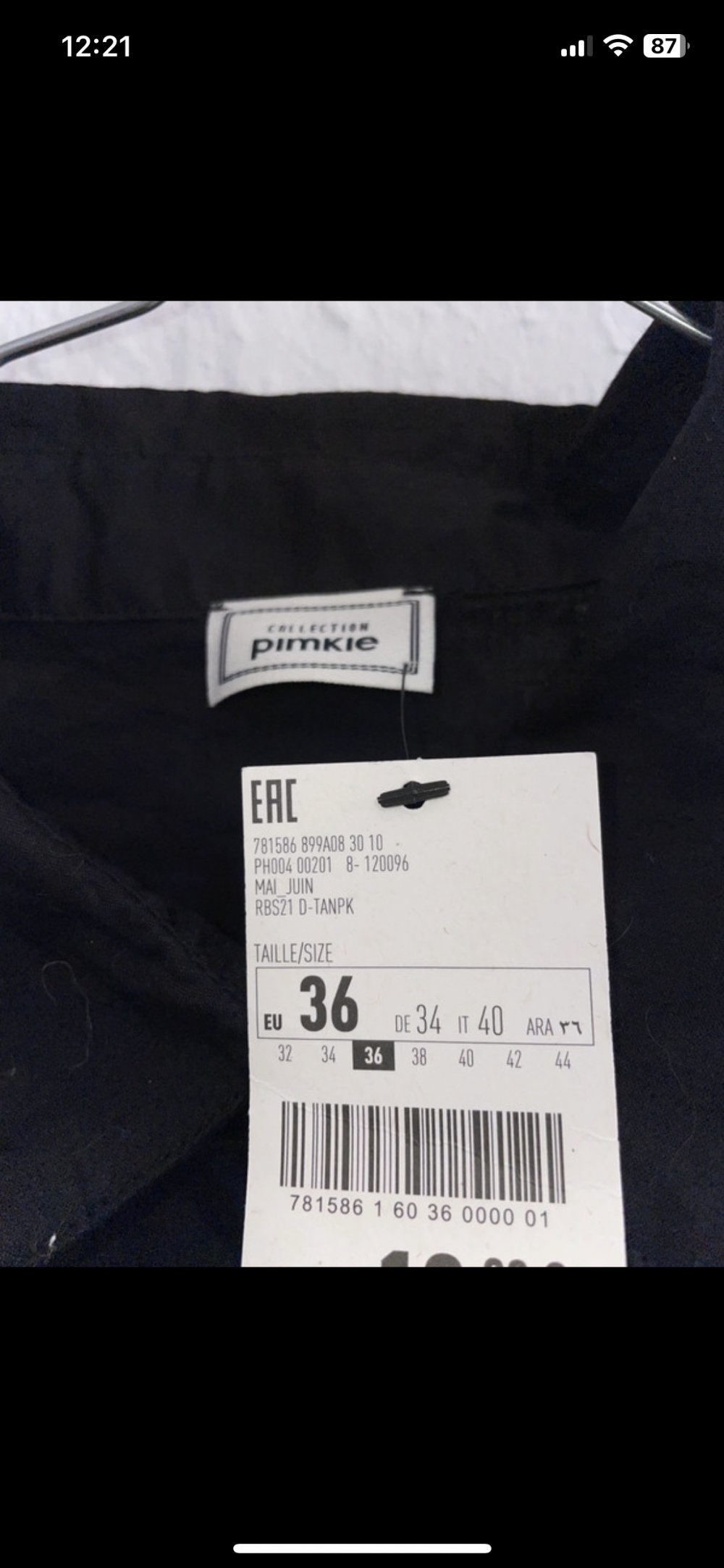 Schwarzes Hemdkleid 