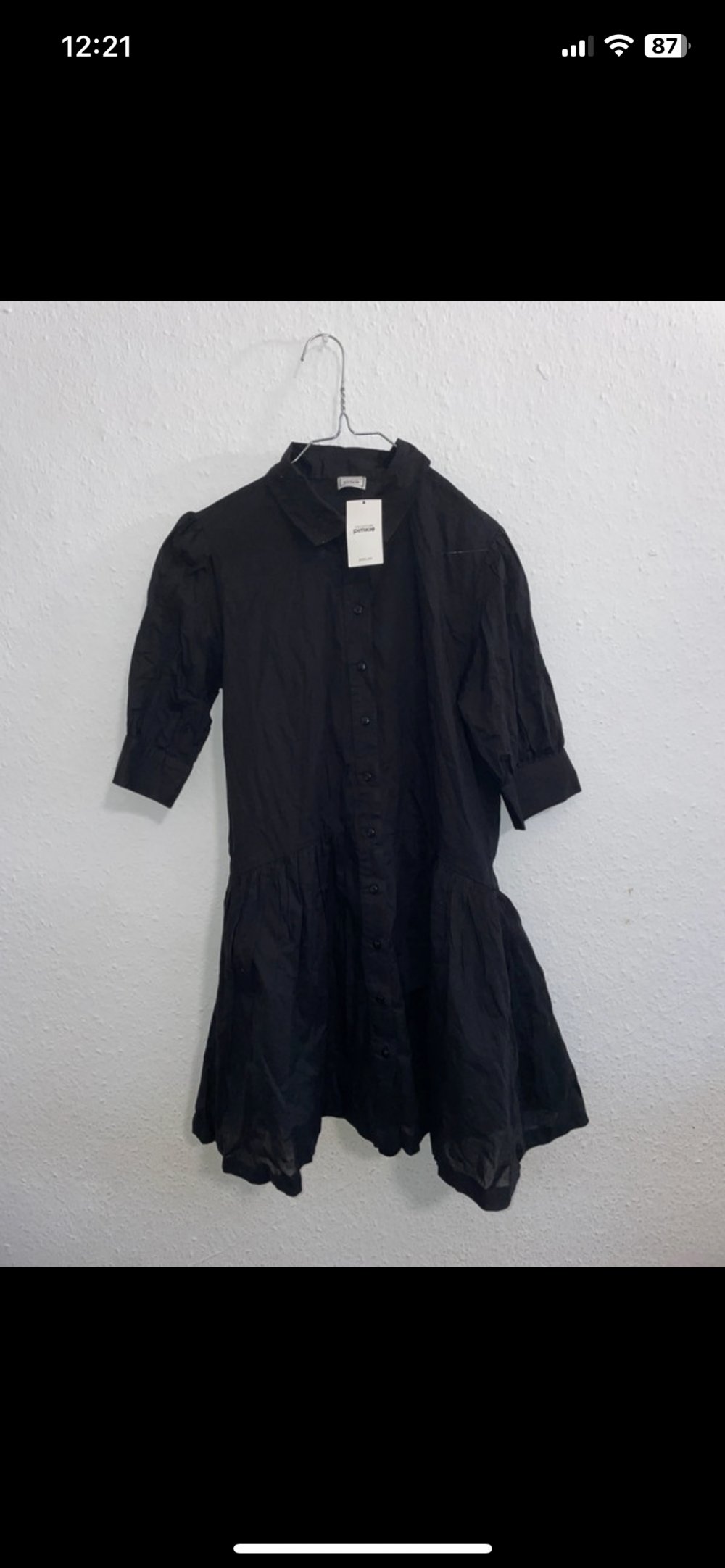 Schwarzes Hemdkleid 