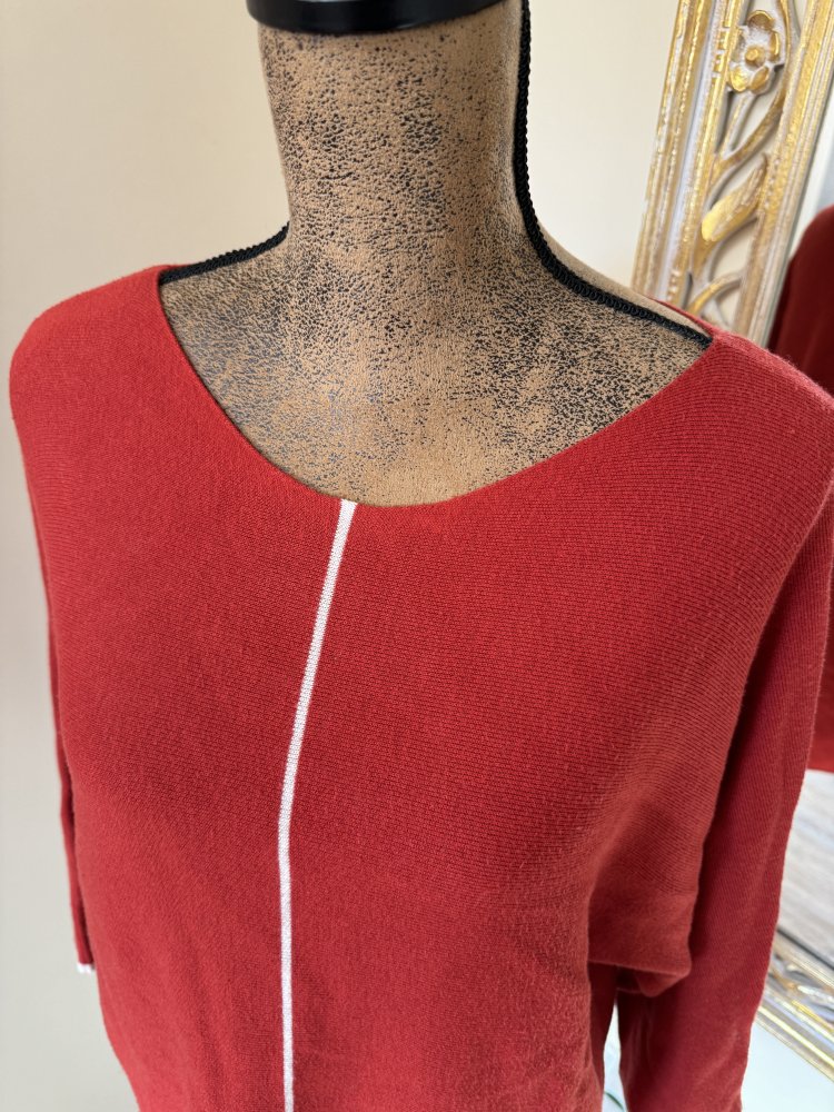 Pullover mit 3/4 Arm und U-Boot-Ausschnitt