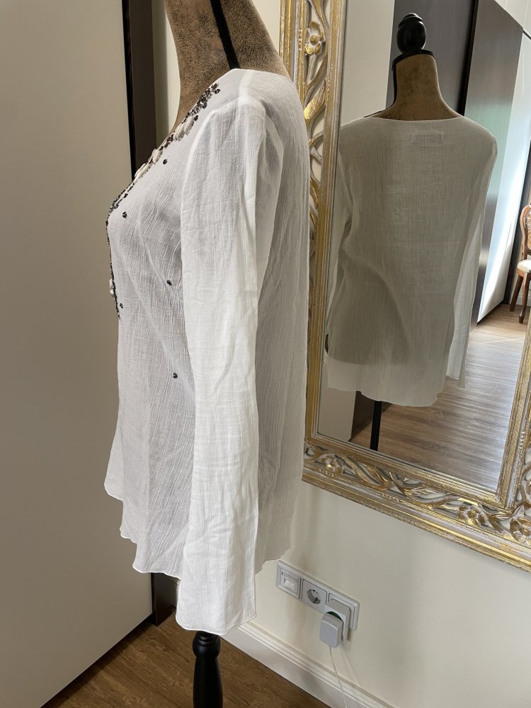 Tunika / Bluse / Boho-Stil / Stickerei / Perlen / Muscheln