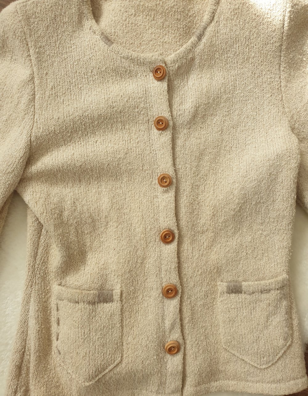 Vintage Cardigan | Strickjacke Naturmaterialien Leinen Baumwolle
