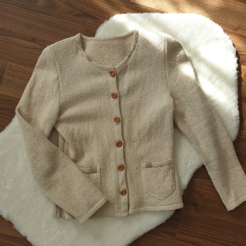 Vintage Cardigan | Strickjacke Naturmaterialien Leinen Baumwolle