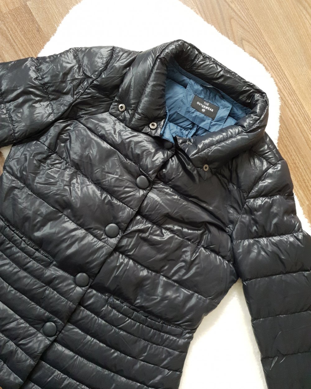 Steppjacke Puffer-Jacke Glänzend Dunkelblau
