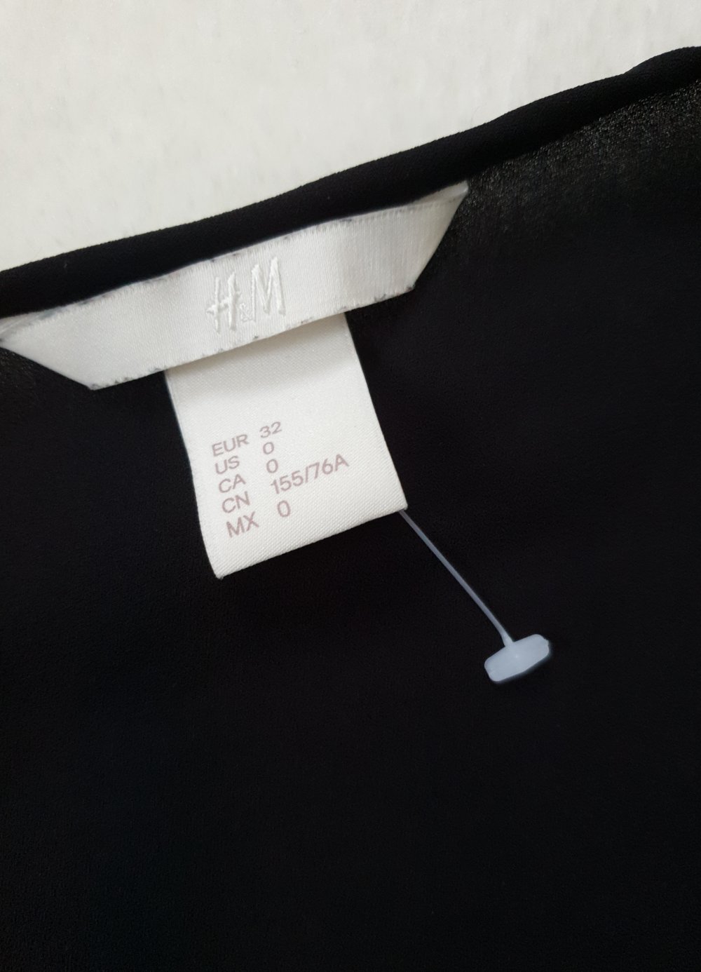 Schwarze Bluse mit Volant Gr. 32 | XXS H&M Volantkragen