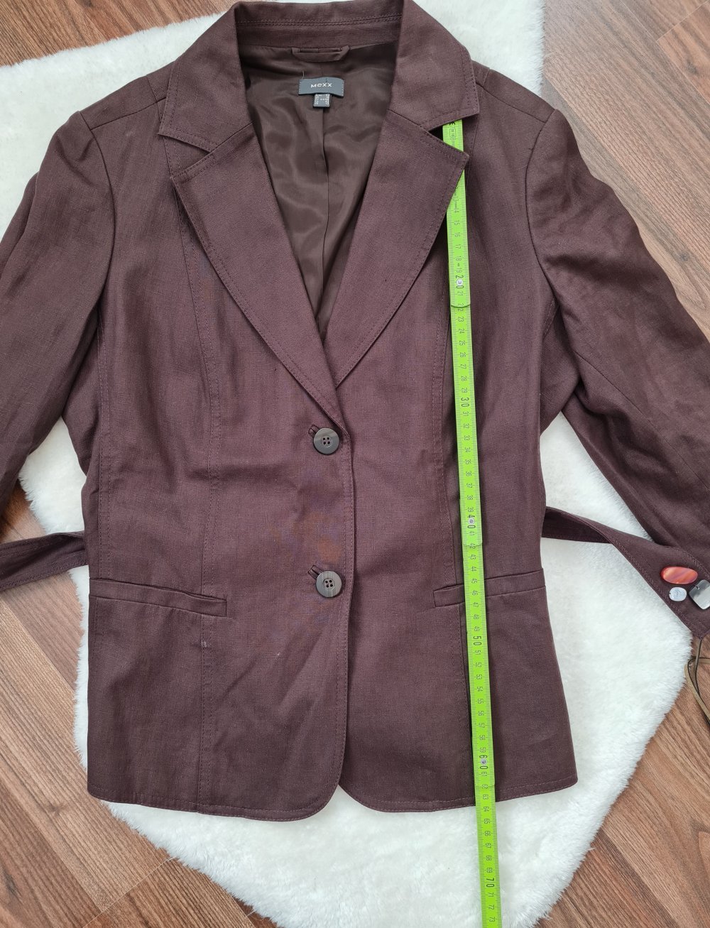 Brauner Leinenblazer | Blazer zum Binden Naturmaterialien Leinen