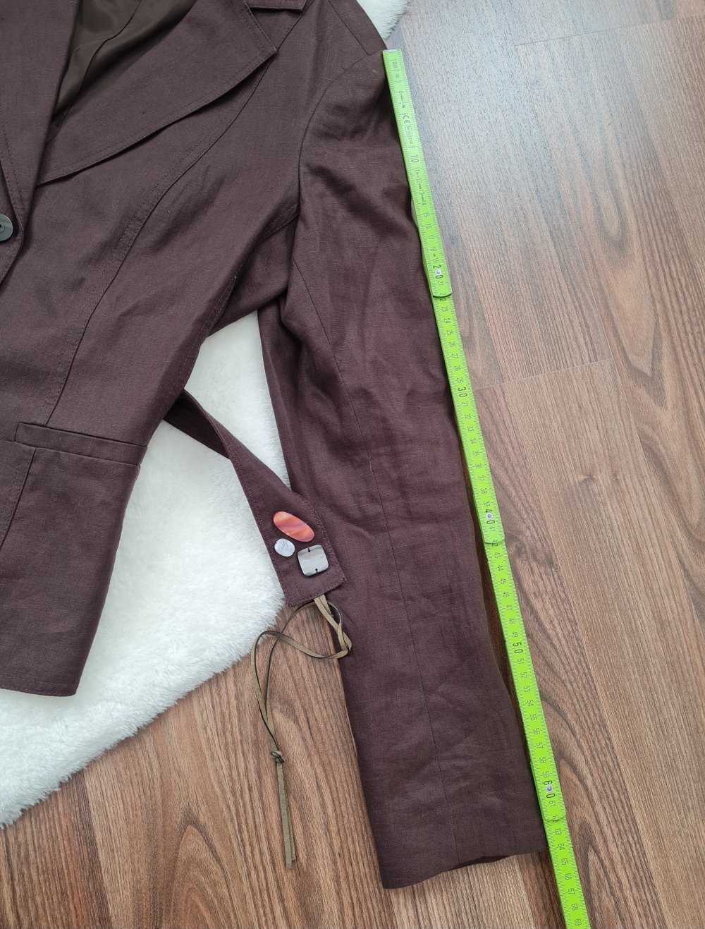 Brauner Leinenblazer | Blazer zum Binden Naturmaterialien Leinen