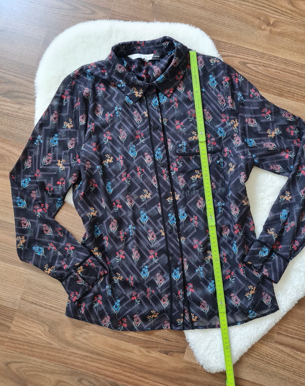Transparente Bunte Bluse Gr. 38 Preen Edition