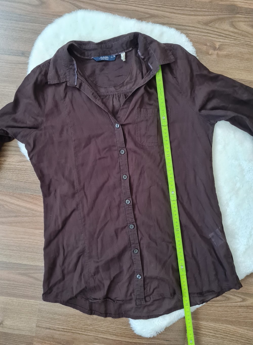 Braune Bluse Multiblu Reine Baumwolle Gr. 36