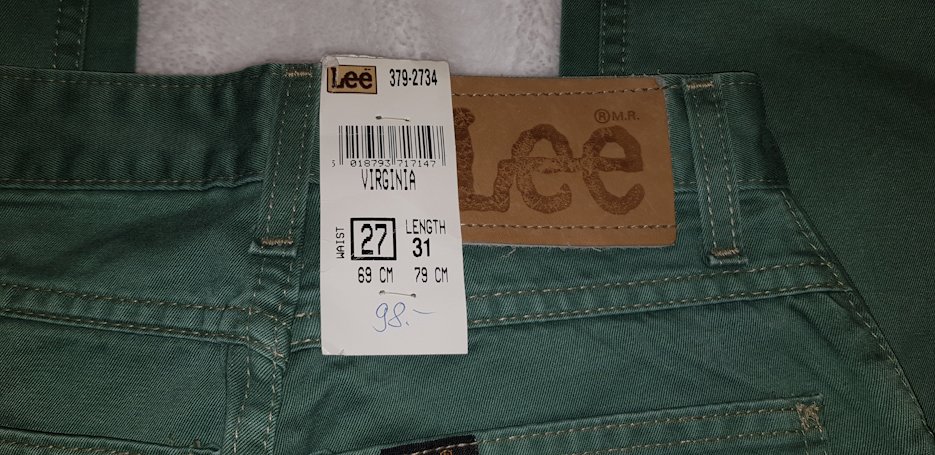  Jeans, Neu, Lee, 27x31, grün, Gr. 34