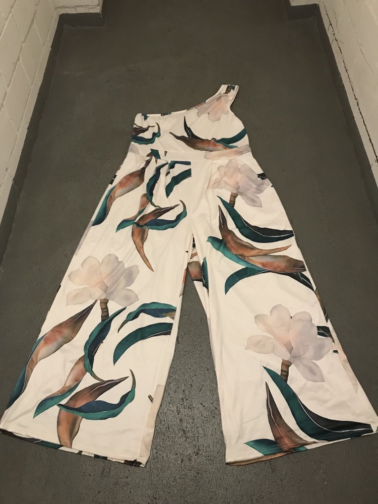 Oneshoulder Jumpsuit mit Blumenmotiv