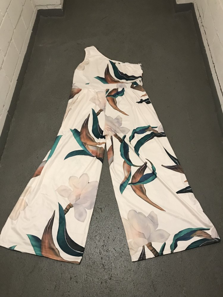 Oneshoulder Jumpsuit mit Blumenmotiv