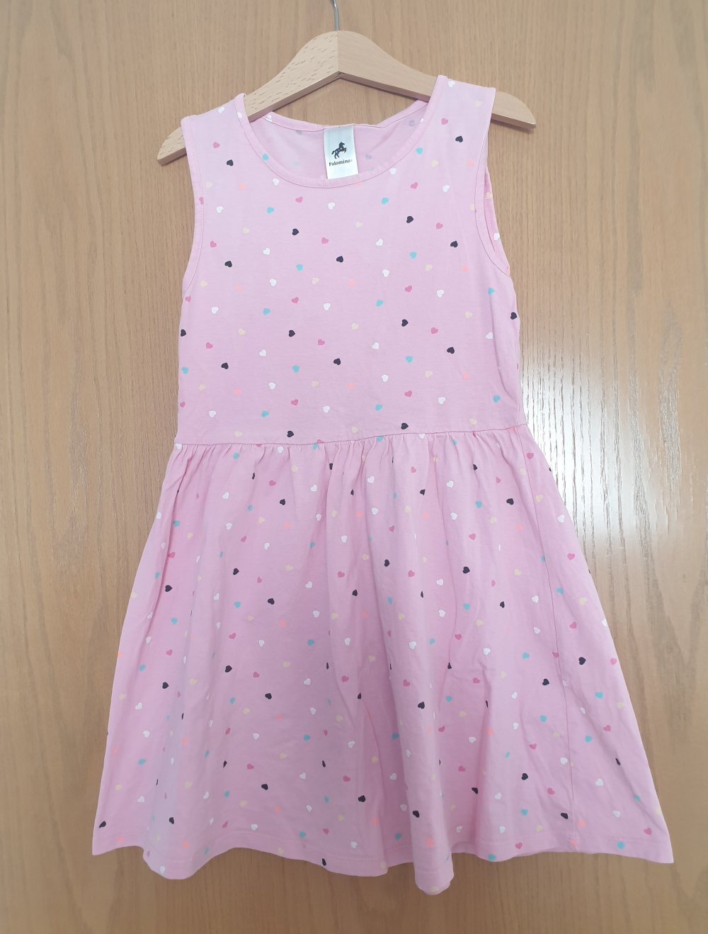 Sommer Kleid rosa Herzen 134 140
