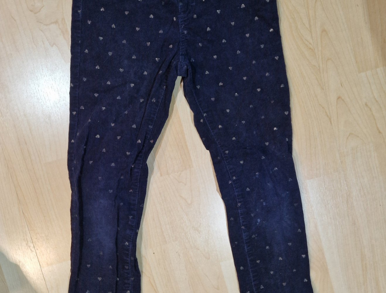 Cordhose blau silber Herzen 140