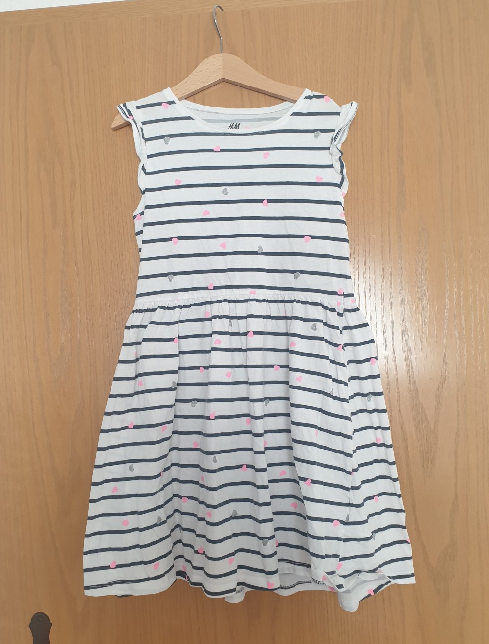 H&M Kleid Sommer gestreift blau Herzen