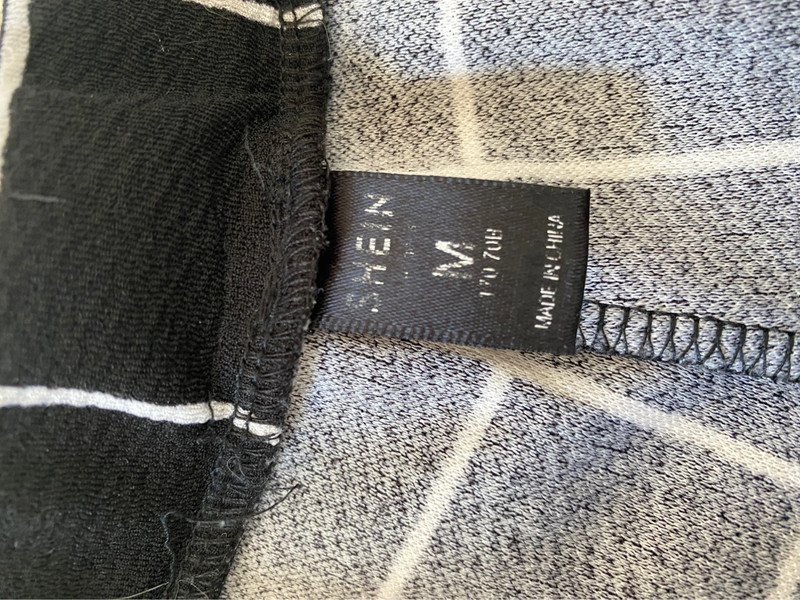 Shorts high waist schwarz Weiß Karo kariert M shein