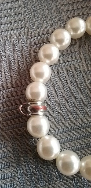 Schmuckset Perlen, weiß, silberfarben, Modeschmuck