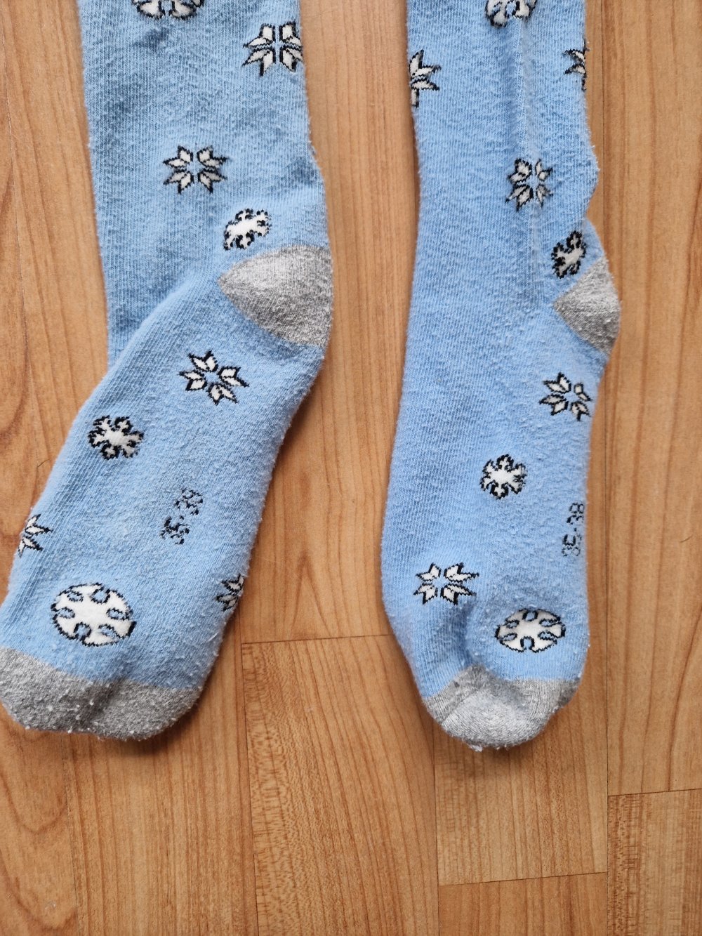 Kniestrümpfe Lange Socken mit Schneeflocken  Größe 35-38