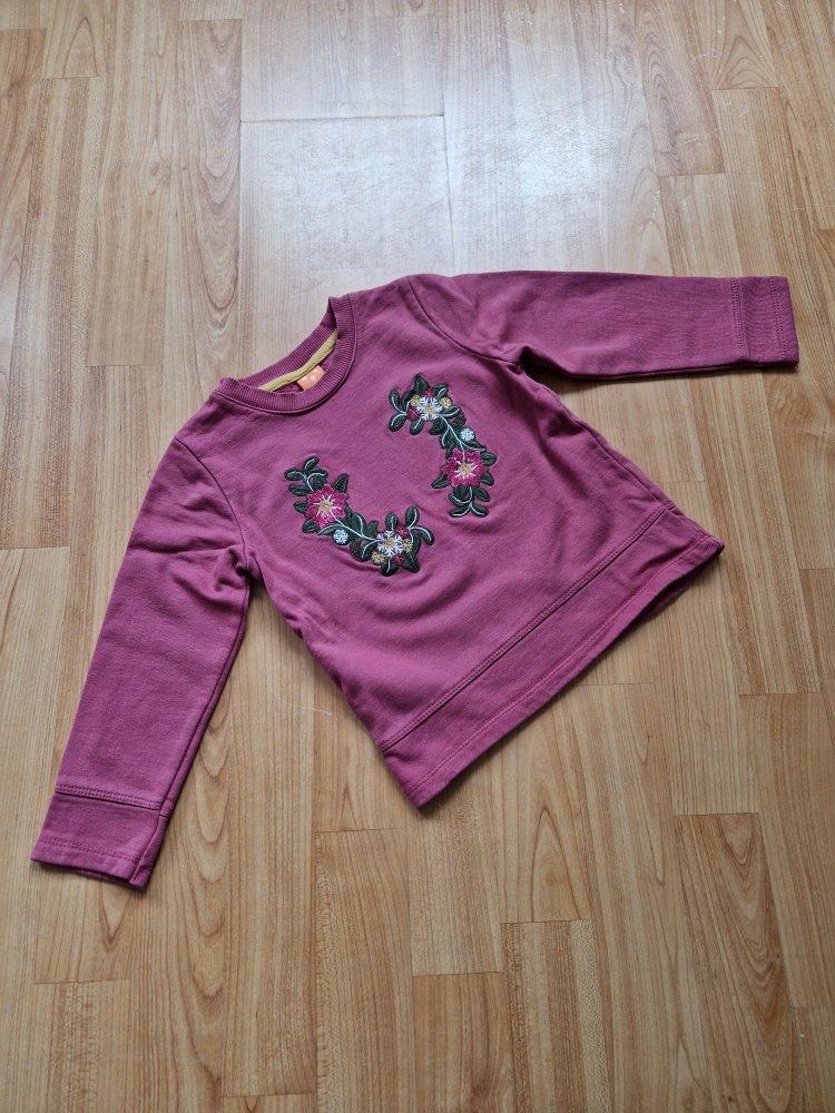 Pullover Sweatshirt mit Blumenstickerei 