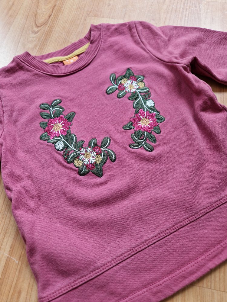 Pullover Sweatshirt mit Blumenstickerei 