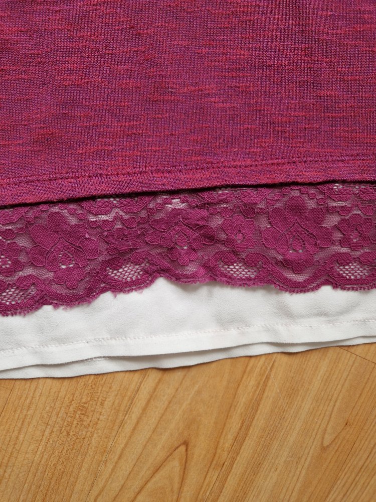 Feinstrickpullover mit Spitze