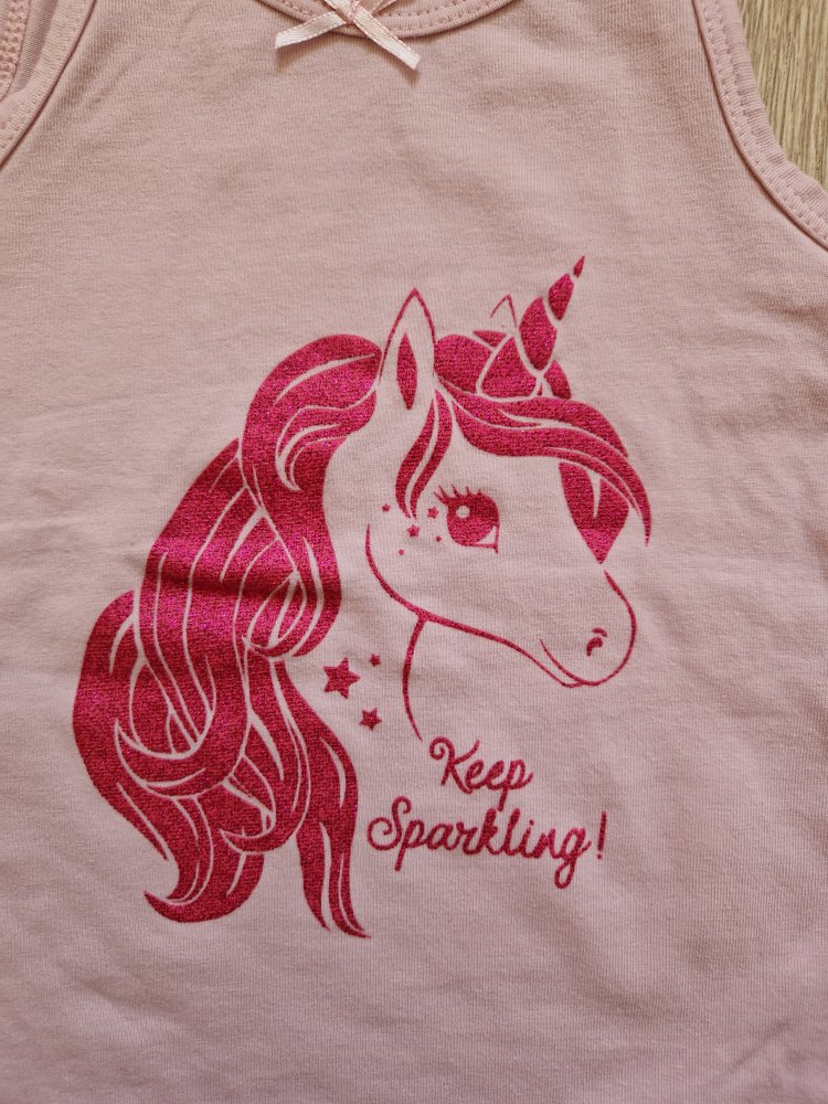 Unterhemd mit Einhorn Glitzer Größe 110/116
