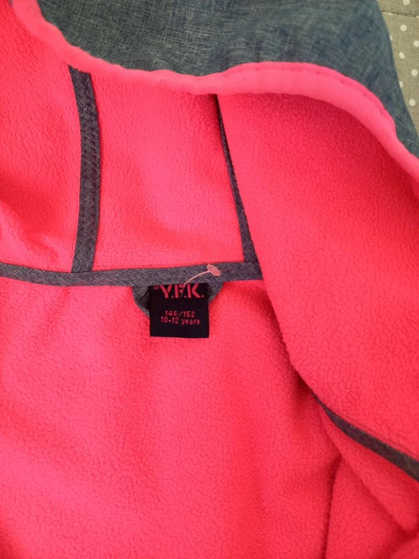 YFK Softshelljacke Gr 146/152, Mädchen Jacke, Übergang, Frühling, Herbst, blau pink