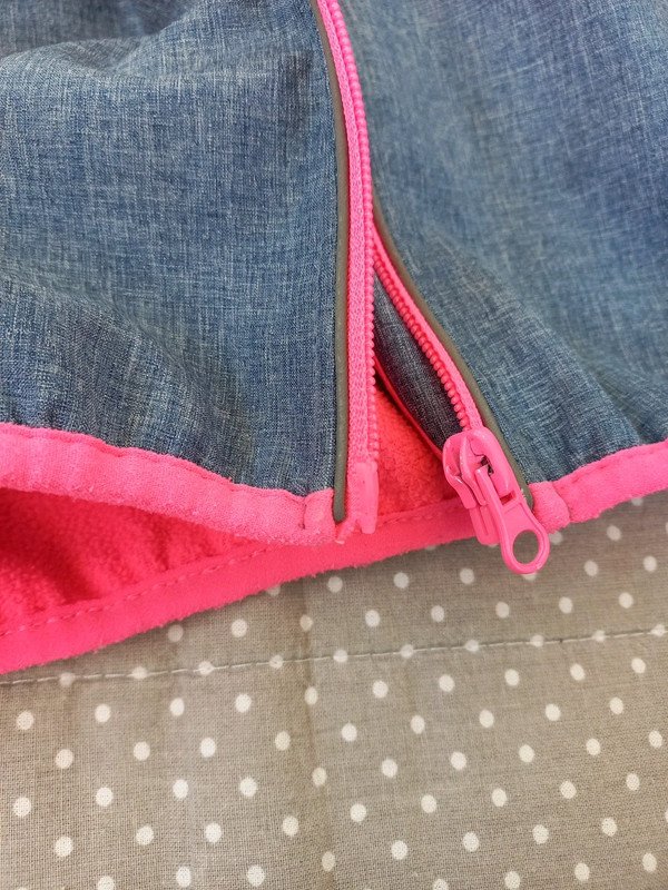 YFK Softshelljacke Gr 146/152, Mädchen Jacke, Übergang, Frühling, Herbst, blau pink