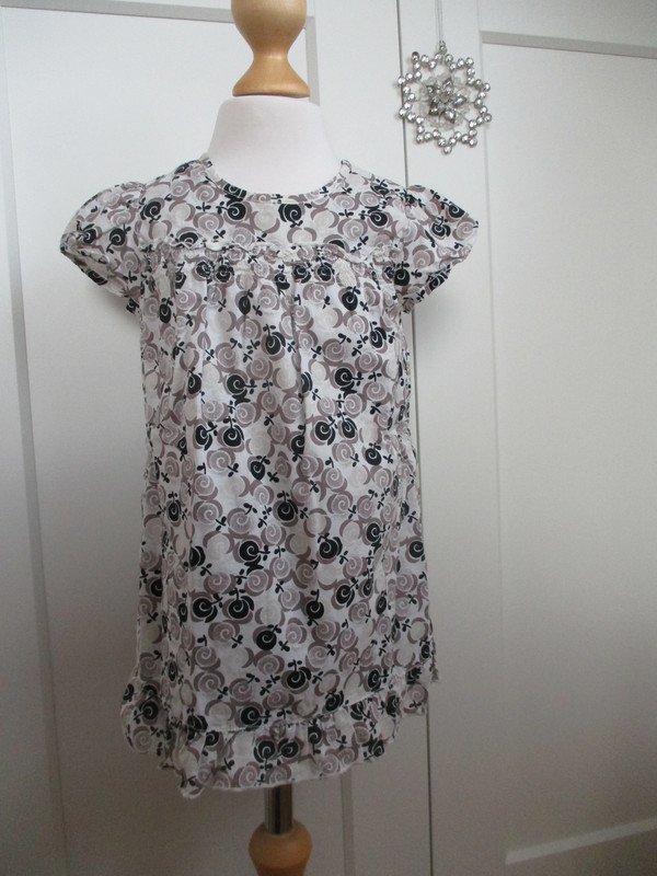 Mexx Kleid Gr 86, Mädchen, festlich, Frühling, Sommer, Baby, floral grau Boho skandi Rüsche