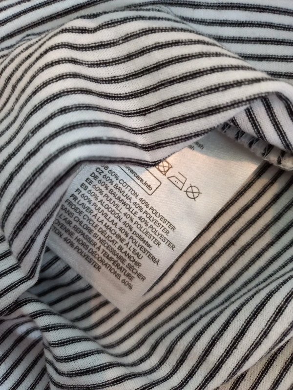 NEUWERTIG! H&M Shirt Gr 134/140, Mädchen, Schleife, Ringel, creme, Kurzarm, Sommer