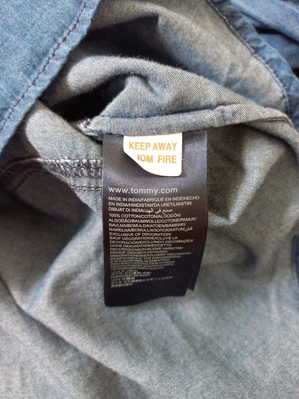 TOP ZUSTAND! Tommy Hilfiger Jeans Hemd Gr 146/152, Mädchen, Bluse, Tunika, Langarm, 3/4 Arm, Denim, blau, Herbst