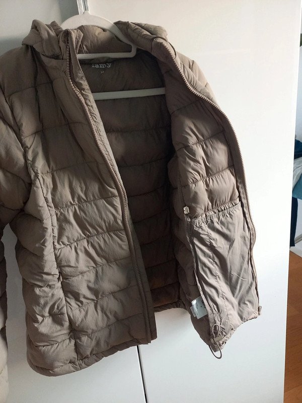 Ernstings Family Steppjacke Gr 38/M, Damen, Famy ultra leicht, beige, sandgrau,, Frühling, Herbst