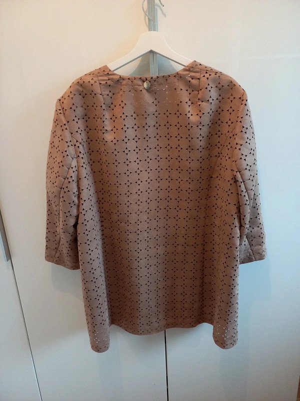 TOP ZUSTAND! Blogger Jacke Gr 50 by Gerry Weber, Damen, curvy, Frühling, Lochstickerei, braun, 3/4 Ärmel