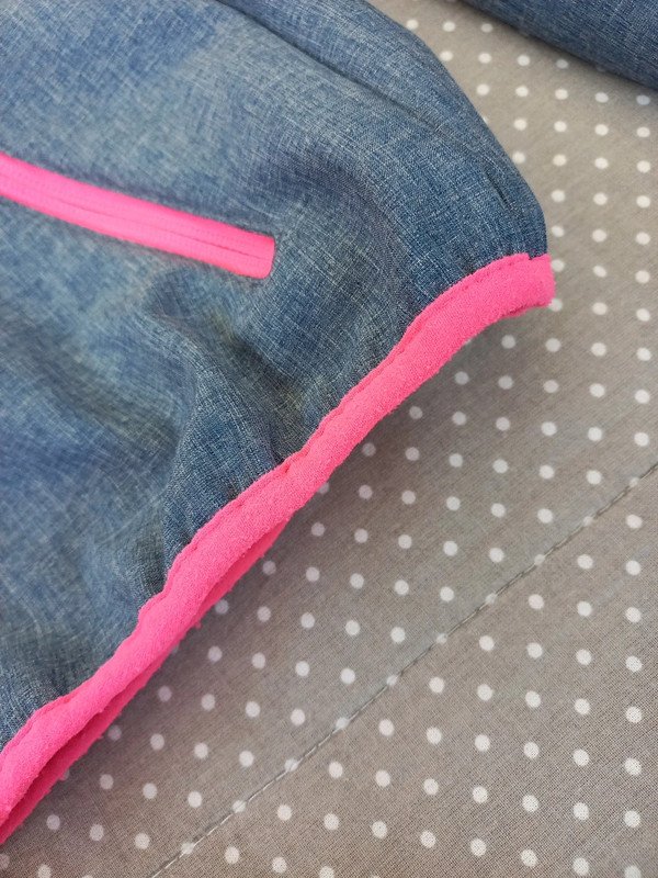 YFK Softshelljacke Gr 146/152, Mädchen Jacke, Übergang, Frühling, Herbst, blau pink
