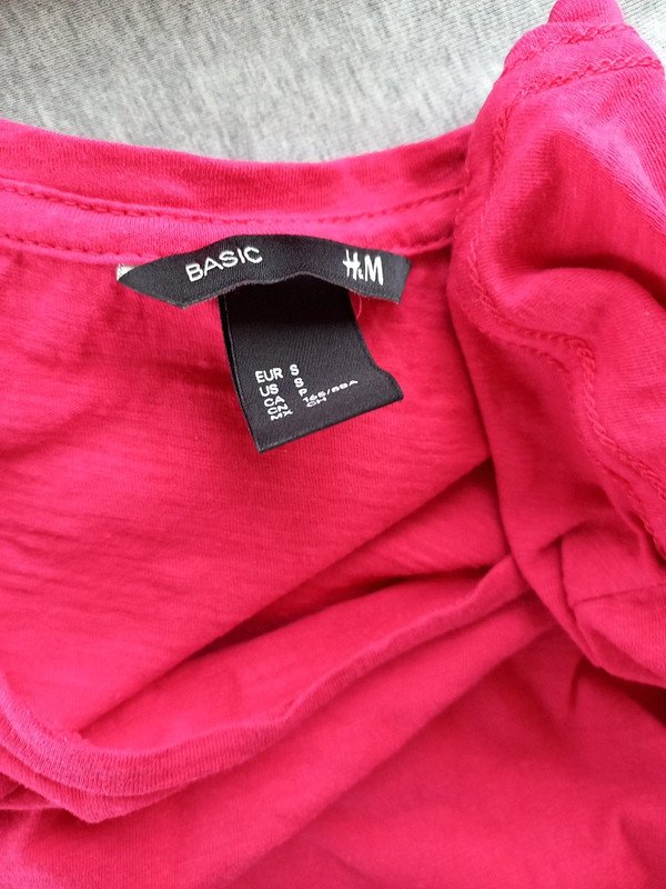 H&M Basic Shirt Gr 36, S, pink, Damen, Sommer, flamed Baumwolle, Kurzarm