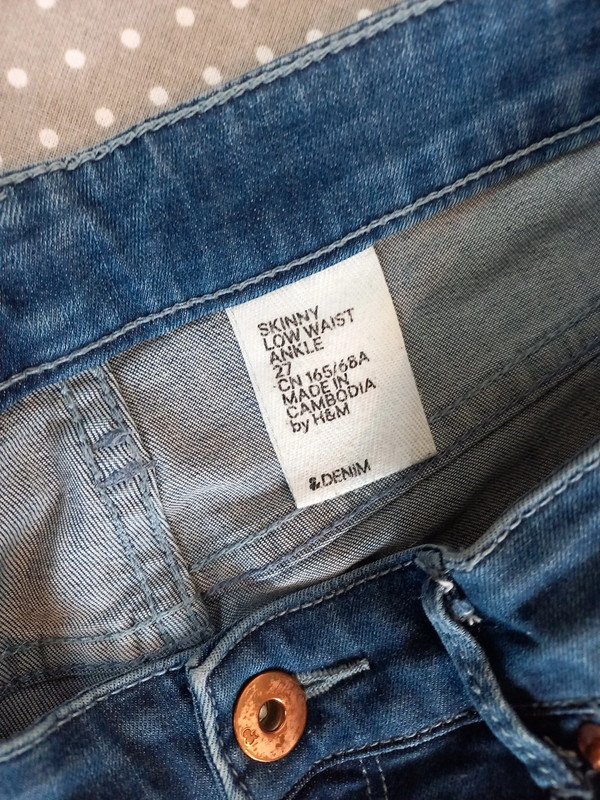 H&M Jeans Gr 38/M, Weite 27, petite, Damen Hose, skinny, low waist, kurz