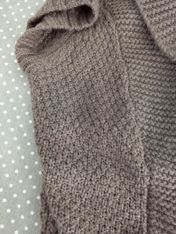 Esprit Strickjacke Wickeljacke Gr XS/ 34, Damen, Pullunder, Jacke, taupe, grau braun, Ärmellos, Gürtel, Herbst