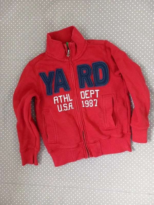 United Colors of Benetton Sweatjacke Gr 110, Junge, Italienmode, burgunder, Jacke ohne Kapuze, rot