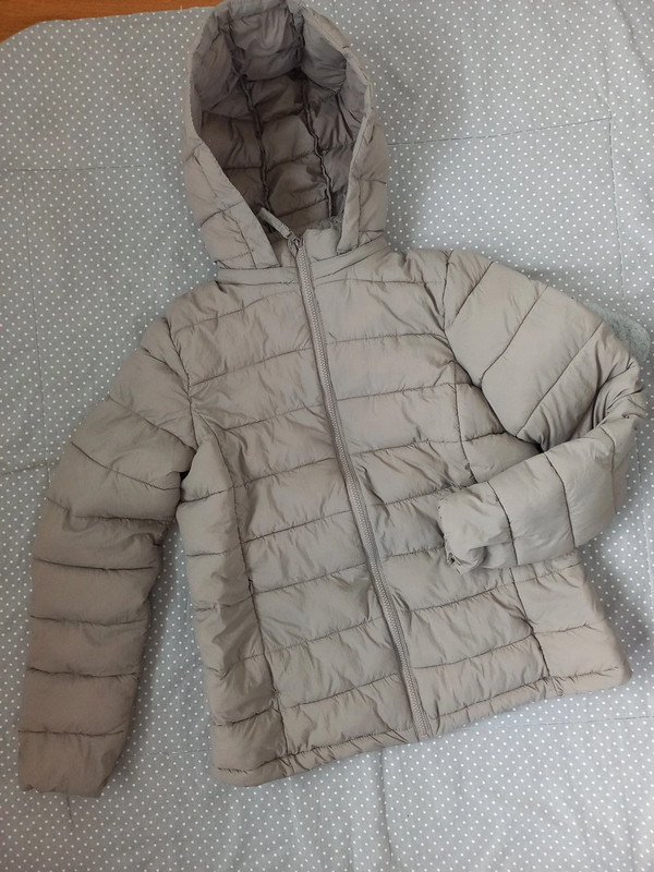 Ernstings Family Steppjacke Gr 38/M, Damen, Famy ultra leicht, beige, sandgrau,, Frühling, Herbst