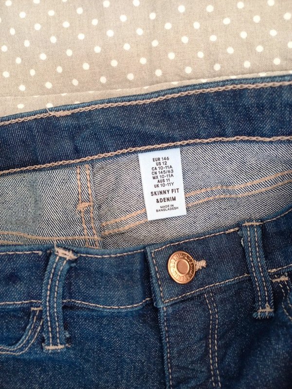 H&M Jeans Skinny Gr 146, Mädchen, navy, Hose, dunkelblau