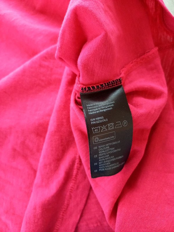 H&M Basic Shirt Gr 36, S, pink, Damen, Sommer, flamed Baumwolle, Kurzarm
