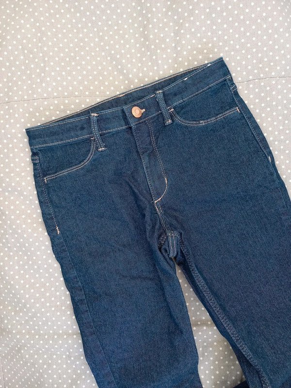 H&M Jeans Skinny Gr 146, Mädchen, navy, Hose, dunkelblau