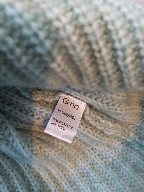 NEUWERTIG! Gina Mint Pullover Gr 38/40, M/L, Damen, Strick Pulli, türkis, Wolle, Winter