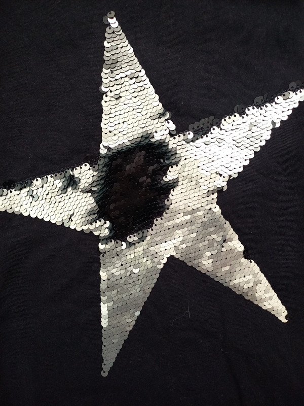 Tom Tailor Shirt Gr 152, Mädchen, mit Wendepailletten Stern, navy, Silber, Langarm