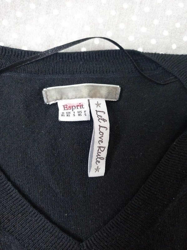 Esprit Pulli Strickshirt Gr 34, XS, Damen, schwarz, leicht, Feinstrick, 3/4-Ärmel