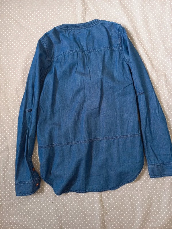 TOP ZUSTAND! Tommy Hilfiger Jeans Hemd Gr 146/152, Mädchen, Bluse, Tunika, Langarm, 3/4 Arm, Denim, blau, Herbst