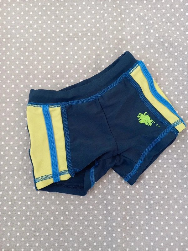 H&M Badehose Gr 92/98, 2er Set Badeshorts, Kinderbutt blau, kariert