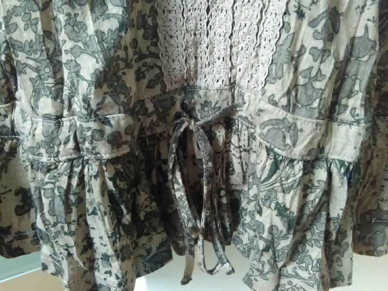 Street One Tunika Gr. 40, L, Damen Shirt, Spitze braun floral nostalgisch, Herbst